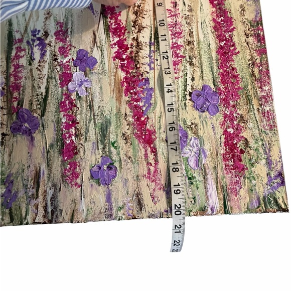 Original Artwork Acrylic’s On Canvas Wid Flowers Pink and Purple Accents 16 x 20 - Picture 11 of 11